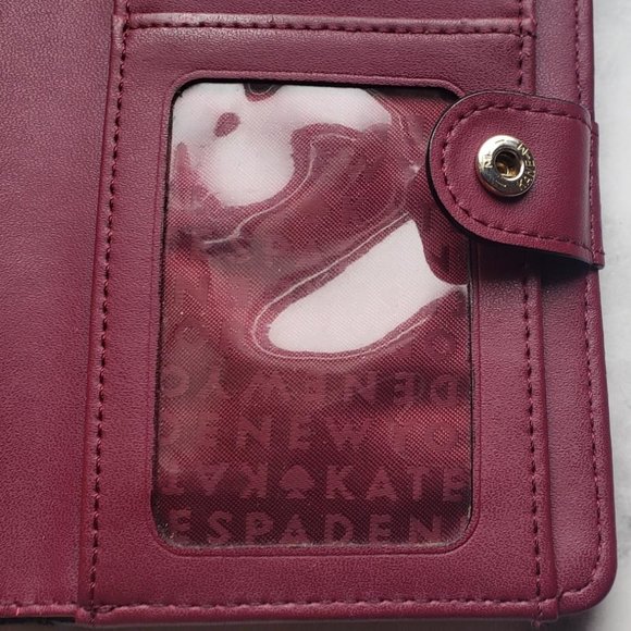 Vintage Purple Burgundy Kate Spade New York Bifold Compact Wallet - Picture 3 of 14